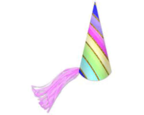 Unicorn Horn Hats With Tassels - Click Image to Close